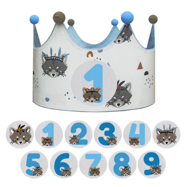 CORONAS DE CUMPLEAÑOS MAPACHE