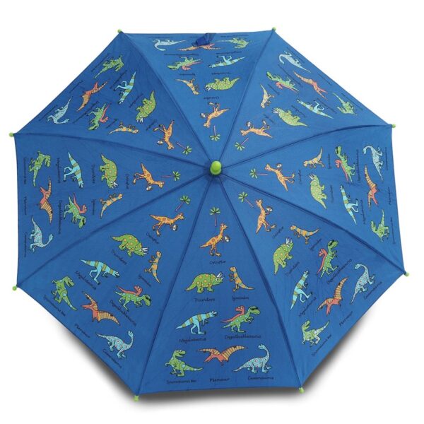 PARAGUAS MAGICO CAMBIA DE COLOR DINOSAURIO 82 CM. ABIERTO