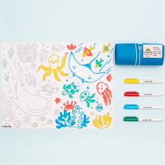 SCRIBBLE MAT AZUL - TAPETE DE SILICONA PARA COLOREAR MAR