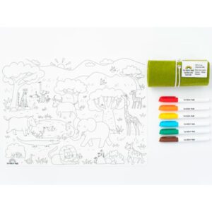 SCRIBBLE MAT VERDE MUSGO - TAPETE DE SILICONA PARA COLOREAR SAFARI