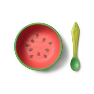 VAJILLA INFANTIL SANDIA PLATO Y CUCHARA